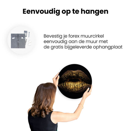Wandcirkel ophangen Gouden Lippen