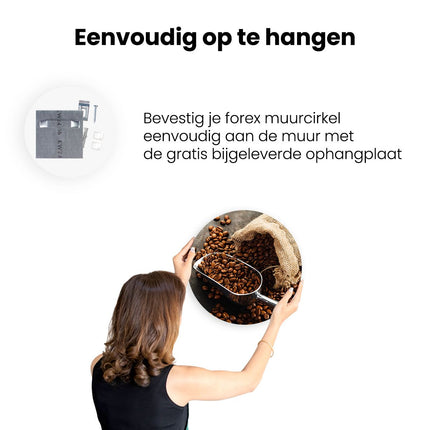 Wandcirkel ophangen Zak Koffiebonen
