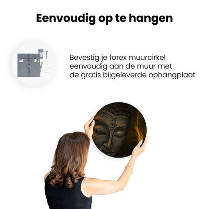 Wandcirkel ophangen Boeddha Beeld Met Wierook