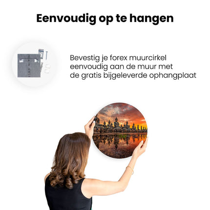 Wandcirkel ophangen Boeddha Beelden Tijdens Zonsondergang