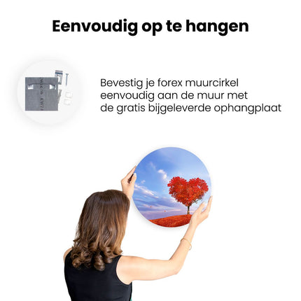 Wandcirkel ophangen Rode Liefde Boom In Een Hart Vorm