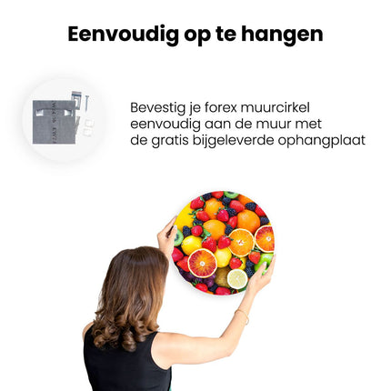 Wandcirkel ophangen Kleurrijke Fruit Achtergrond