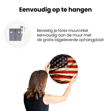 Wandcirkel ophangen Amerikaanse Vlag - Verenigde Staten