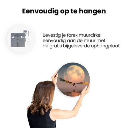 Wandcirkel ophangen Adelaar boven het Water bij de Maan