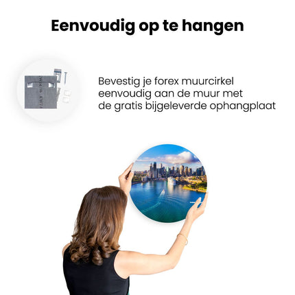 Wandcirkel ophangen Sydney Stad bij de Haven
