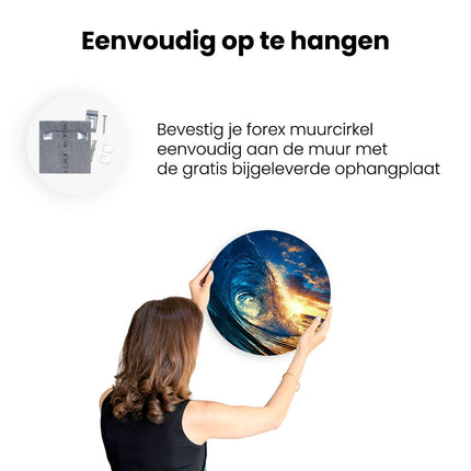 Wandcirkel ophangen Golfen bij Zonsondergang