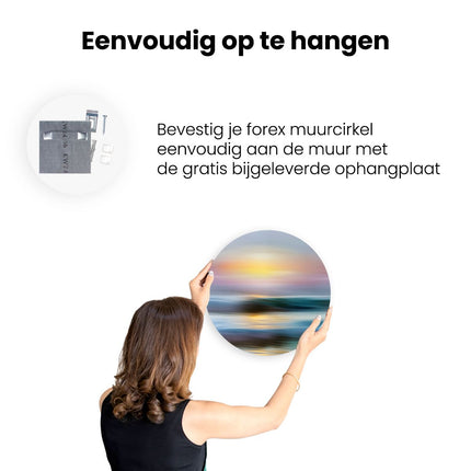 Wandcirkel ophangen Wazig Beeld van een Zonsondergang boven de Oceaan