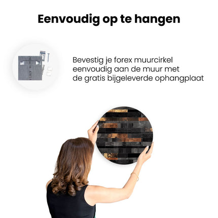 Wandcirkel ophangen Zwart en Goud Betegelde Muur
