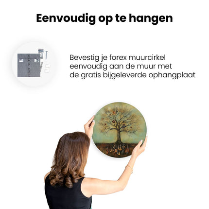 Wandcirkel ophangen Boom Vol Muziekinstrumenten