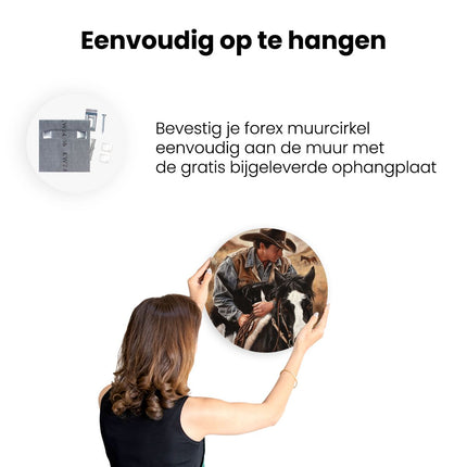 Wandcirkel ophangen Cowboy en zijn Hond