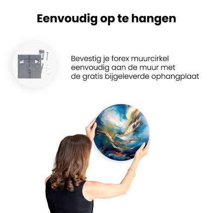 Wandcirkel ophangen Abstract Kunstwerk van een Duif die in de Lucht Vliegt
