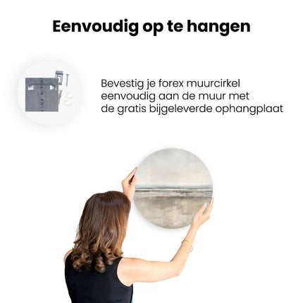 Wandcirkel ophangen Abstract Kunstwerk van een Strand