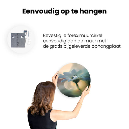 Wandcirkel ophangen Bloem met een Druppel Water Erop