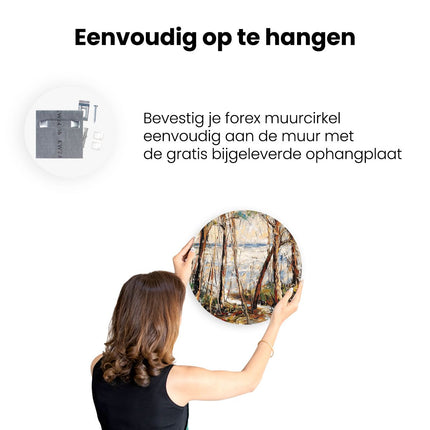 Wandcirkel ophangen Kunstwerk van Bomen aan het Water