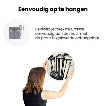 Wandcirkel ophangen Groep Golfclubs in een Tas
