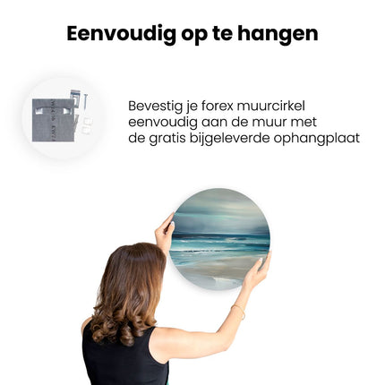 Wandcirkel ophangen Abstract Kunstwerk van een Strand