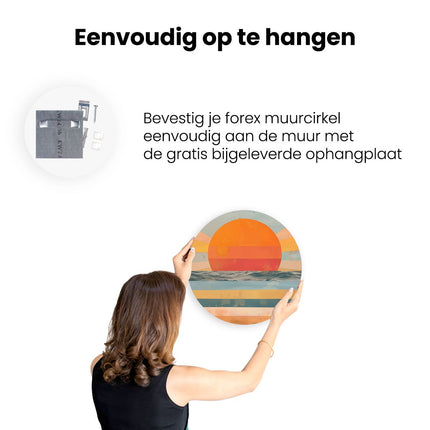 Wandcirkel ophangen De Zon komt op boven de Oceaan