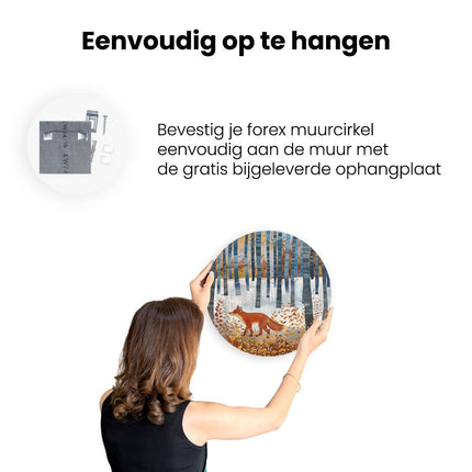 Wandcirkel ophangen Vos in het Bos