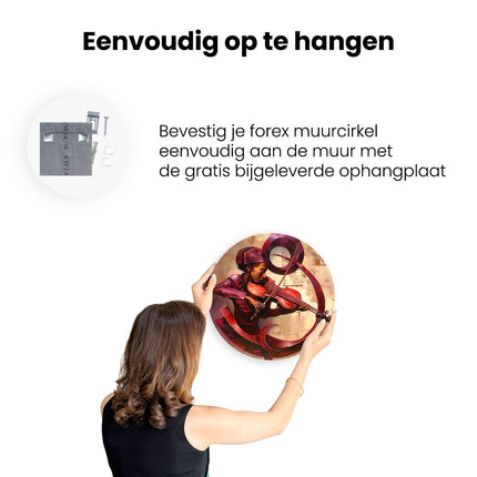 Wandcirkel ophangen Vrouw die Viool Speelt