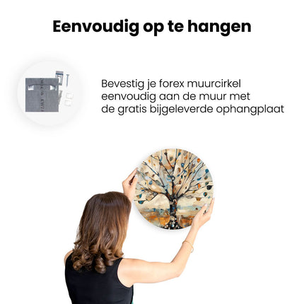 Wandcirkel ophangen Abstract Kunstwerk van een Boom