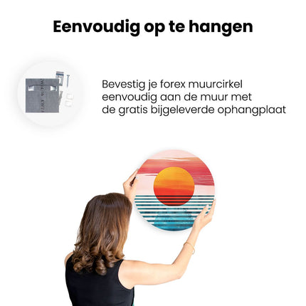 Wandcirkel ophangen De Zon komt op boven de Oceaan