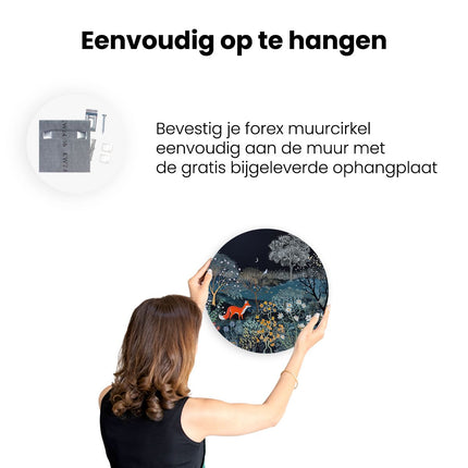 Wandcirkel ophangen Illustratie van een Vos in een Bos