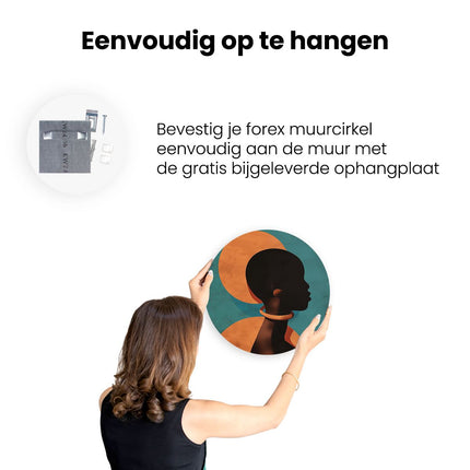 Wandcirkel ophangen Silhouet van Afrikaanse Vrouw