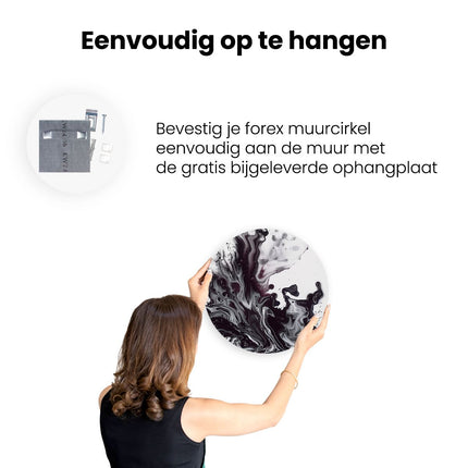 Wandcirkel ophangen Zwart Wit Kunstwerk