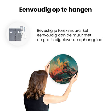 Wandcirkel ophangen Abstract Kunstwerk van een Berg