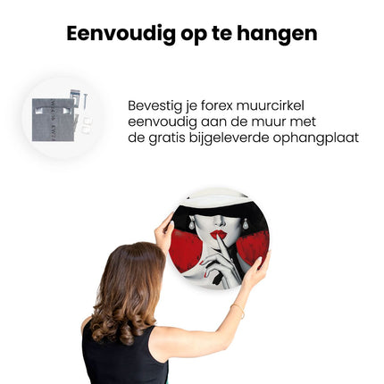 Wandcirkel ophangen Vrouw met een Witte Hoed