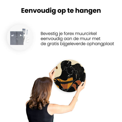 Wandcirkel ophangen Man en een Vrouw Knuffelen