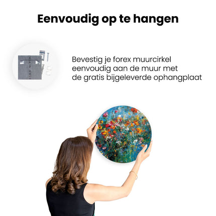 Wandcirkel ophangen Kleurrijke Bloemen in een Vaas