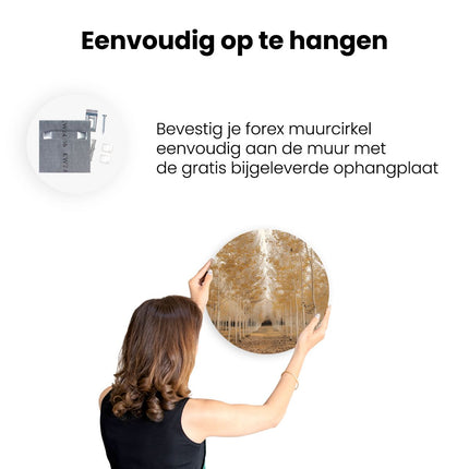 Wandcirkel ophangen Bos van Bomen in Infrarood