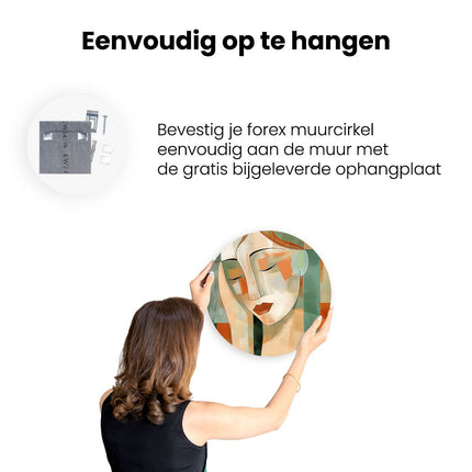 Wandcirkel ophangen Abstract Kunstwerk van het Gezicht van een Vrouw
