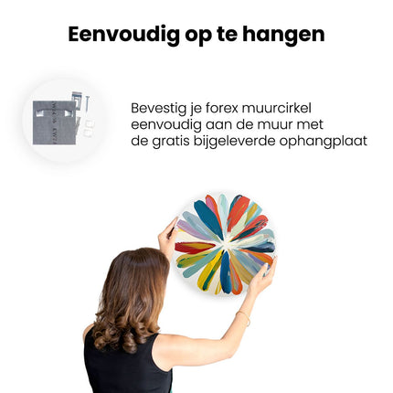 Wandcirkel ophangen Abstract Kunstwerk van een Bloem