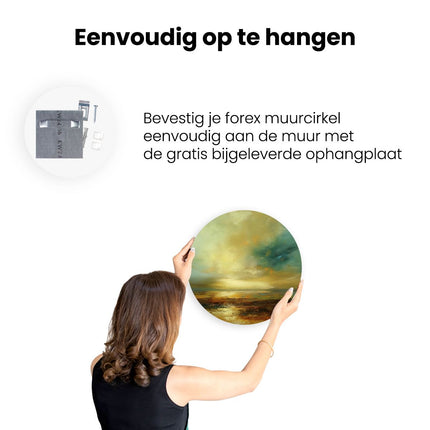 Wandcirkel ophangen Abstract Kunstwerk van een Zonsondergang