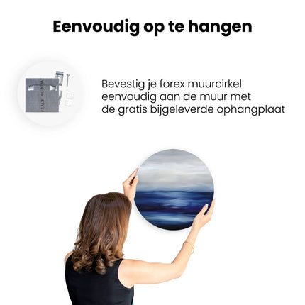 Wandcirkel ophangen Abstract Kunstwerk van de Oceaan