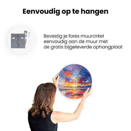 Wandcirkel ophangen Abstract Kunstwerk van een Zonsondergang
