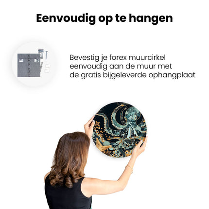 Wandcirkel ophangen Octopus in de Zee