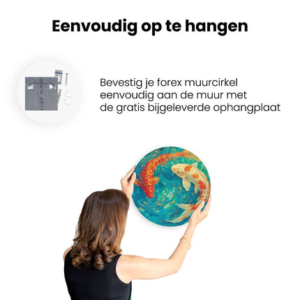 Wandcirkel ophangen Twee Koivissen in een Vijver