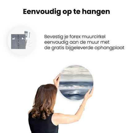 Wandcirkel ophangen Abstract Kunstwerk van de Oceaan