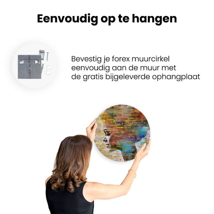 Wandcirkel ophangen Abstract Kunstwerk van het Gezicht van een Vrouw