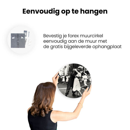 Wandcirkel ophangen Paar Zoenen op Times Square