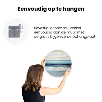 Wandcirkel ophangen Abstract Kunstwerk van de Oceaan