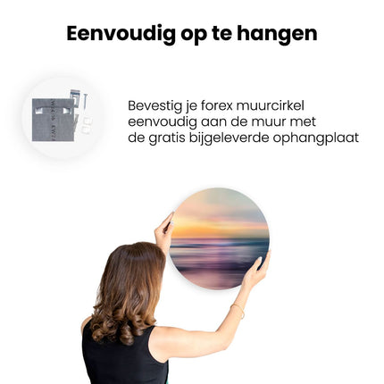Wandcirkel ophangen Wazig Beeld van de Oceaan bij Zonsondergang