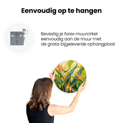 Wandcirkel ophangen Kunstwerk van Paradijsvogels