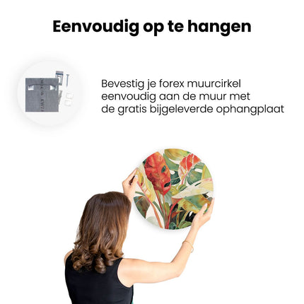 Wandcirkel ophangen Kunstwerk van Tropische Bladeren
