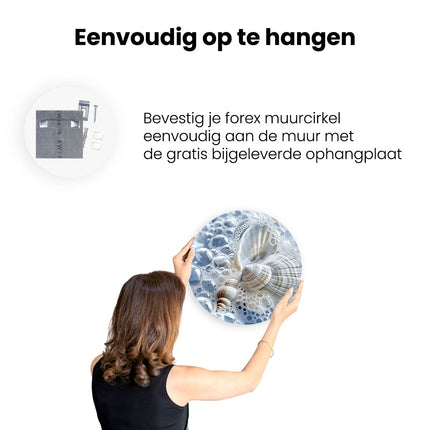 Wandcirkel ophangen Schelpen en Bubbels