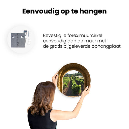 Wandcirkel ophangen Doorkijk naar veld
