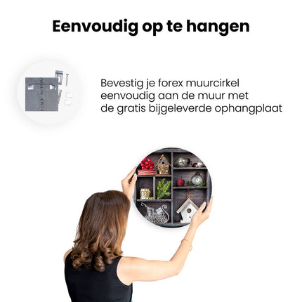 Wandcirkel ophangen Kerst Kastje